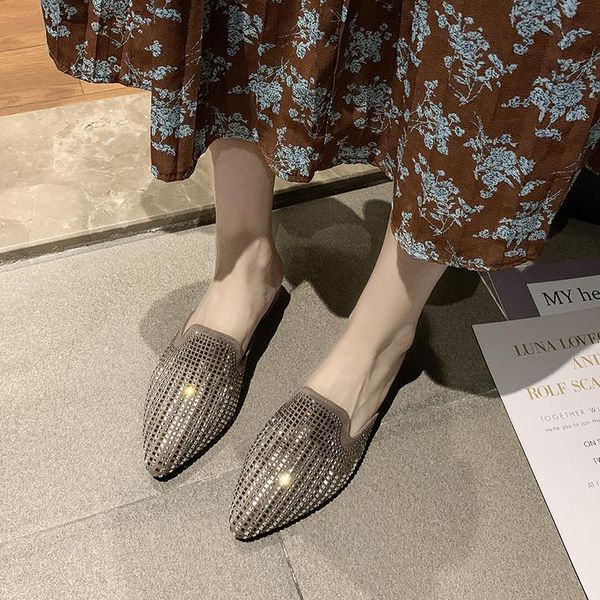slippers flock low heel mules shoes women fashion shiny rhinestone pointed toe outdoor slipper woman slides zapatos de mujer, Black
slippers flock low heel mules shoes women fashion shiny rhinestone pointed toe outdoor slipper woman slides zapatos de mujer, Black