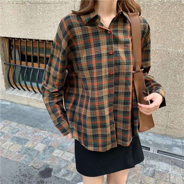 women's blouses & shirts plaid shirt long sleeve checkered vintage loose and thick warm women spring 2021 clothing, White
women's blouses & shirts plaid shirt long sleeve checkered vintage loose and thick warm women spring 2021 clothing, White
