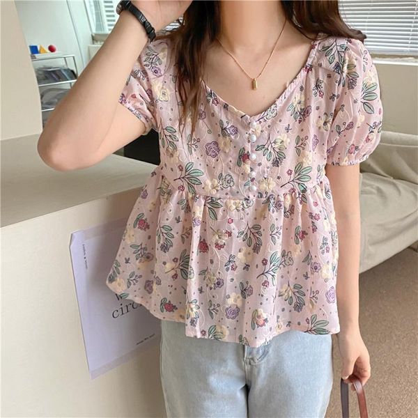 women's t-shirt 2021 summer korean vintage floral print blouses womensweet ruffle kawaii shirts short sleeve v-neck fashoin female blu, White
women's t-shirt 2021 summer korean vintage floral print blouses womensweet ruffle kawaii shirts short sleeve v-neck fashoin female blu, White