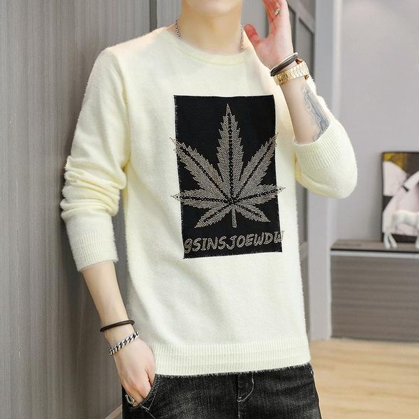 men's sweaters 2021 autumn winter men sweater knitted pullovers korean fashion slim iron diamond o-neck warm clothing drop, White;black
men's sweaters 2021 autumn winter men sweater knitted pullovers korean fashion slim iron diamond o-neck warm clothing drop, White;black