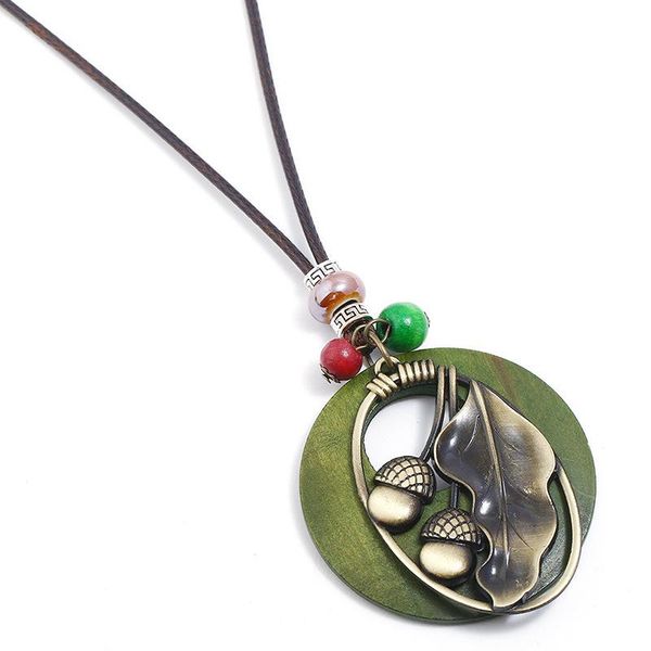 pendant necklaces vintage fashion women girl retro statement long necklace alloy leaf wood charm leather chain casual accessories jewelry, Silver
pendant necklaces vintage fashion women girl retro statement long necklace alloy leaf wood charm leather chain casual accessories jewelry, Silver
