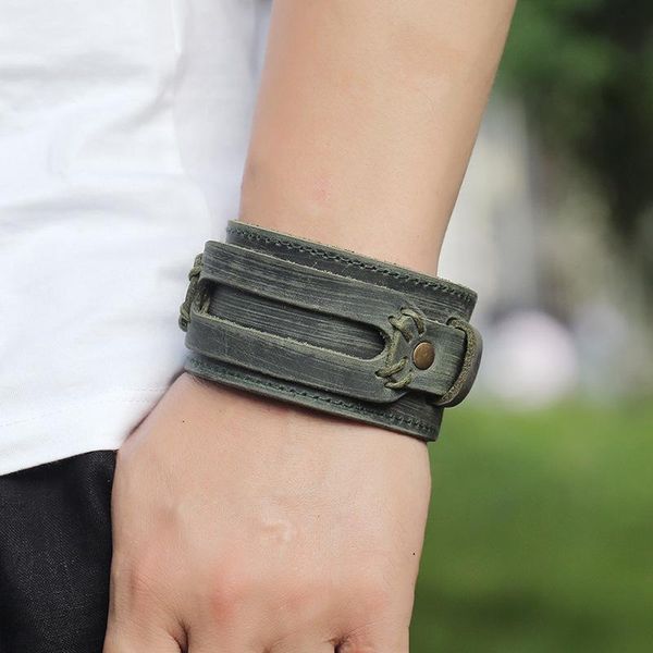 tennis retro double layer genuine leather bracelets men's vintage punk big wide cuff wrap bracelets&bangles for women jewelry, Golden;silver
tennis retro double layer genuine leather bracelets men's vintage punk big wide cuff wrap bracelets&bangles for women jewelry, Golden;silver