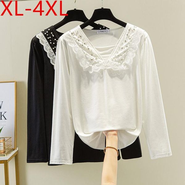plus size t-shirt missfansiqi women spring autumn square collar lace beading long sleeve cotton large loose casual tees, Black
plus size t-shirt missfansiqi women spring autumn square collar lace beading long sleeve cotton large loose casual tees, Black