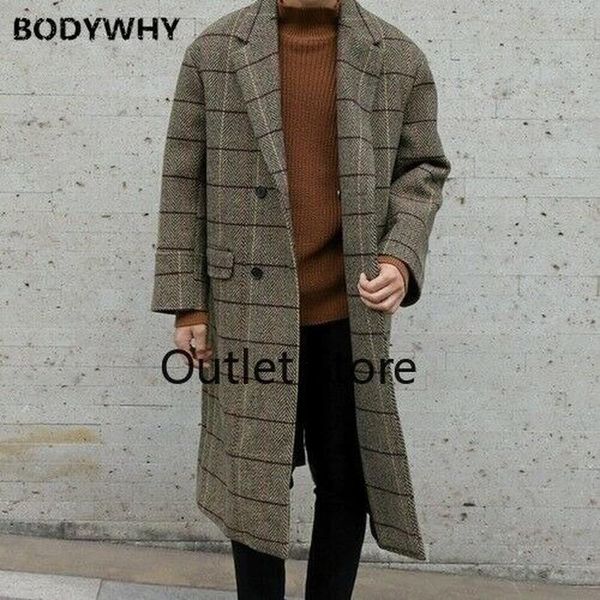 men's wool & blends autumn winter fashion warm thick woolen coat men overcoat tartan windbreaker street loose long jacket vintage outwe, Black
men's wool & blends autumn winter fashion warm thick woolen coat men overcoat tartan windbreaker street loose long jacket vintage outwe, Black