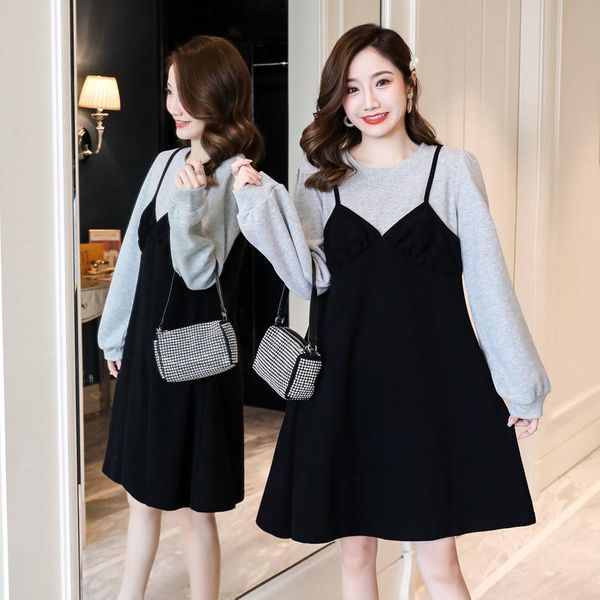 maternity dresses 686# clothes spring autumn cotton long sleeve loose false two-piece dress for pregnant women mom, White
maternity dresses 686# clothes spring autumn cotton long sleeve loose false two-piece dress for pregnant women mom, White
