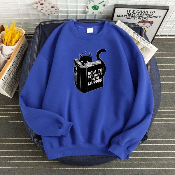 men's hoodies & sweatshirts cat how to get away with murder print hoody comfortable casual warm brand mens hoodie oversized soft men, Black 
men's hoodies & sweatshirts cat how to get away with murder print hoody comfortable casual warm brand mens hoodie oversized soft men, Black
