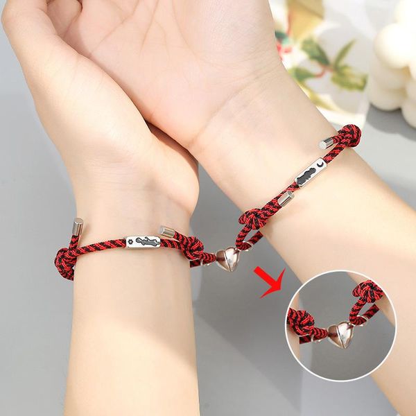 charm bracelets 2021 stainless steel heart magnet attractive couple bracelet love lovers cotton rope friendship, Golden;silver
charm bracelets 2021 stainless steel heart magnet attractive couple bracelet love lovers cotton rope friendship, Golden;silver