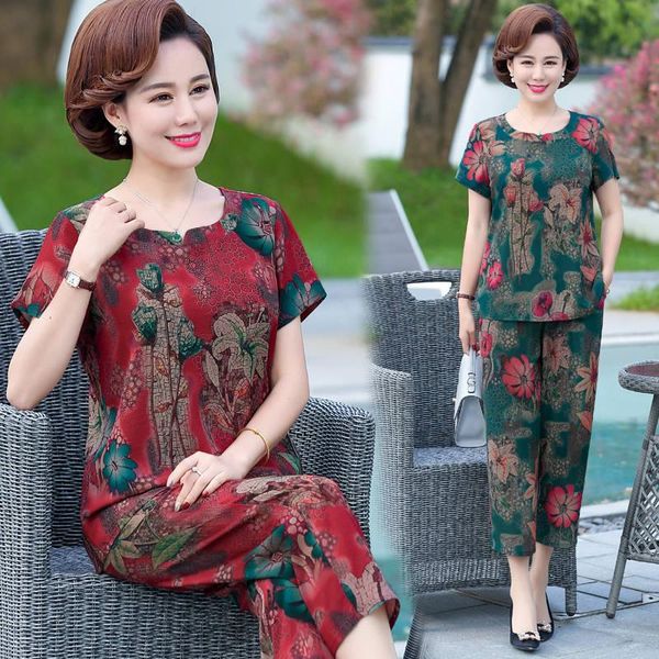 plus size middle age women 2 piece sets loose o-neck casual flower print and wide leg pants suits fashion d93 women's two, White
plus size middle age women 2 piece sets loose o-neck casual flower print and wide leg pants suits fashion d93 women's two, White