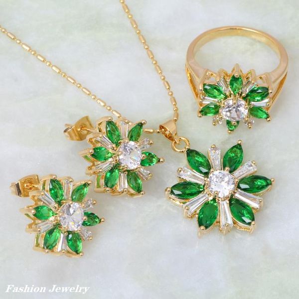 earrings & necklace glam luxe mysterious fashion gold flower green cubic zirconia pendant/ring/earrings jewelry set size 6 7 8 9 10 as040, Silver
earrings & necklace glam luxe mysterious fashion gold flower green cubic zirconia pendant/ring/earrings jewelry set size 6 7 8 9 10 as040, Silver