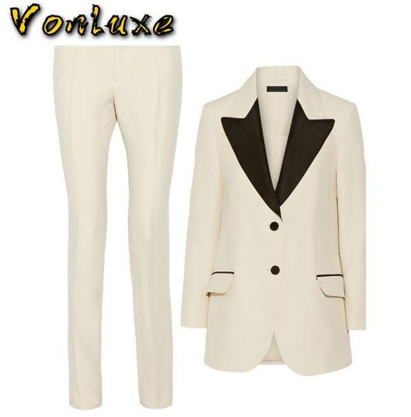 pants suits women runway designer two piece set ladies office wear formal business work slim blazer+pants pantsuits women's, White
pants suits women runway designer two piece set ladies office wear formal business work slim blazer+pants pantsuits women's, White