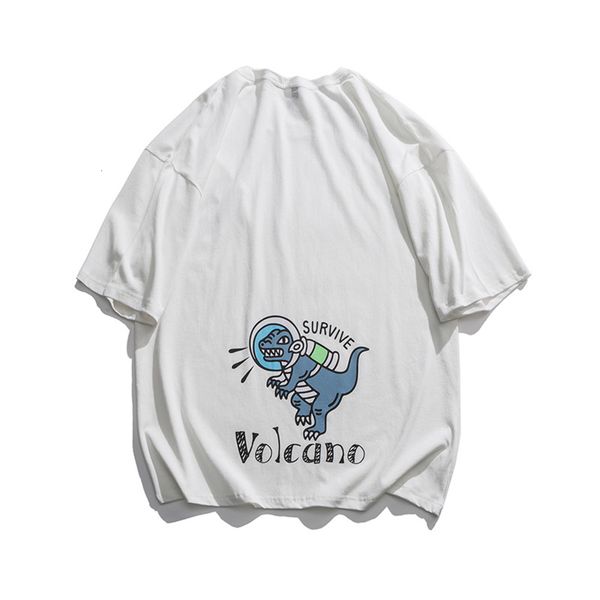 t238 / p25 summer cotton men's t-shirt mini dinosaur print short sleeve, White;black
t238 / p25 summer cotton men's t-shirt mini dinosaur print short sleeve, White;black