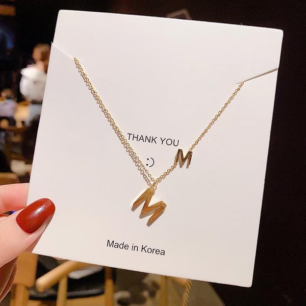 titanium steel letter m clavicle chain exquisite design versatile girlfriend simple women necklace temperament accessory pendant necklaces, Silver
titanium steel letter m clavicle chain exquisite design versatile girlfriend simple women necklace temperament accessory pendant necklaces, Silver