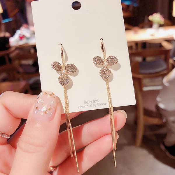 korean east gate temperament petal diamond earrings long tassel personality versatile fashion women, Silver
korean east gate temperament petal diamond earrings long tassel personality versatile fashion women, Silver