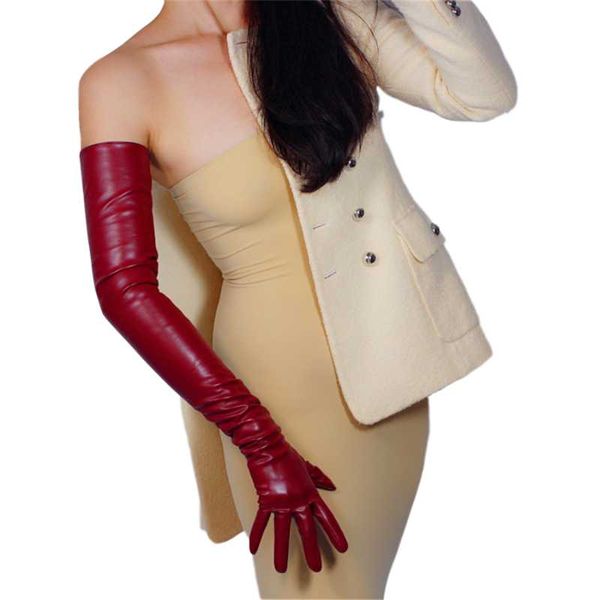five fingers gloves extra long leather 70cm over elbow simulation imitation sheepskin pu crimson push70, Blue;gray
five fingers gloves extra long leather 70cm over elbow simulation imitation sheepskin pu crimson push70, Blue;gray
