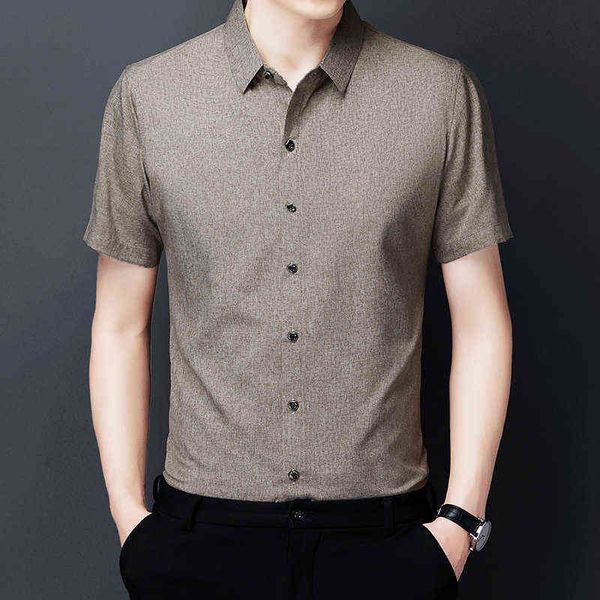 men's 2021 fashion summer lapel ice silk solid color shirt casual half sleeve, White;black
men's 2021 fashion summer lapel ice silk solid color shirt casual half sleeve, White;black