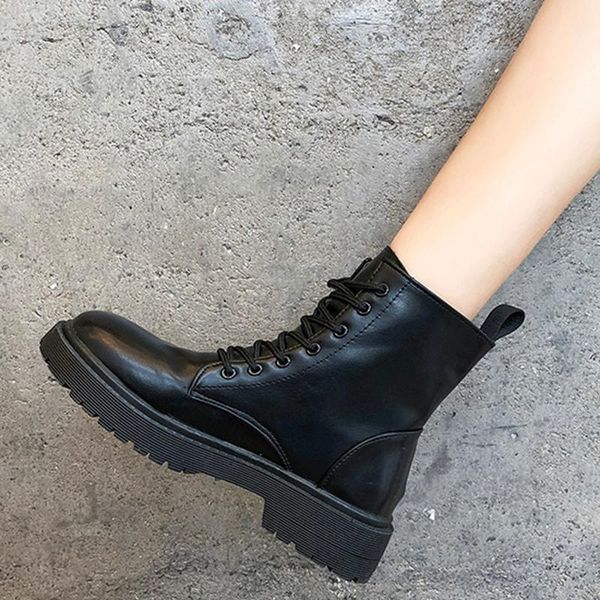 boots 2021 trend lady autumn motorcycle women designer hight lace up pu leather punk low heel ankle botas mujer, Black
boots 2021 trend lady autumn motorcycle women designer hight lace up pu leather punk low heel ankle botas mujer, Black