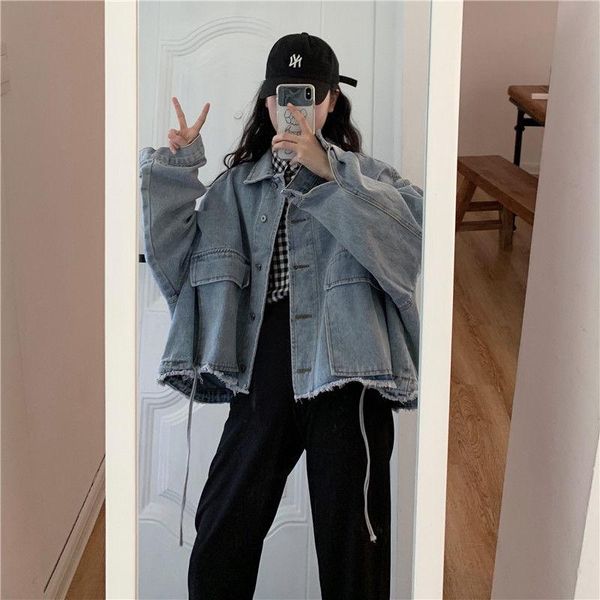 women's jackets denim coats 2021 autumn female jeans coat loose large size women tassel ladies, Black;brown
women's jackets denim coats 2021 autumn female jeans coat loose large size women tassel ladies, Black;brown