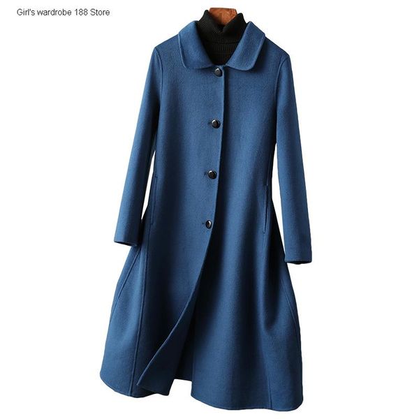 double sided cashmere coat women's middle long 2021 slim hepburn style high end autumn winter woolen two piece pants, White
double sided cashmere coat women's middle long 2021 slim hepburn style high end autumn winter woolen two piece pants, White