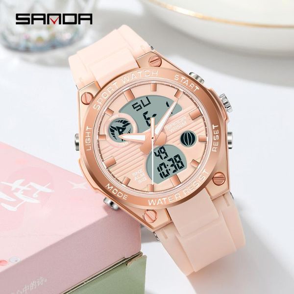wristwatches sanda 2021 brand fashion women's watches waterproof sports digital quartz wristwatch casual clock gift relogio feminino 60, Slivery;brown
wristwatches sanda 2021 brand fashion women's watches waterproof sports digital quartz wristwatch casual clock gift relogio feminino 60, Slivery;brown