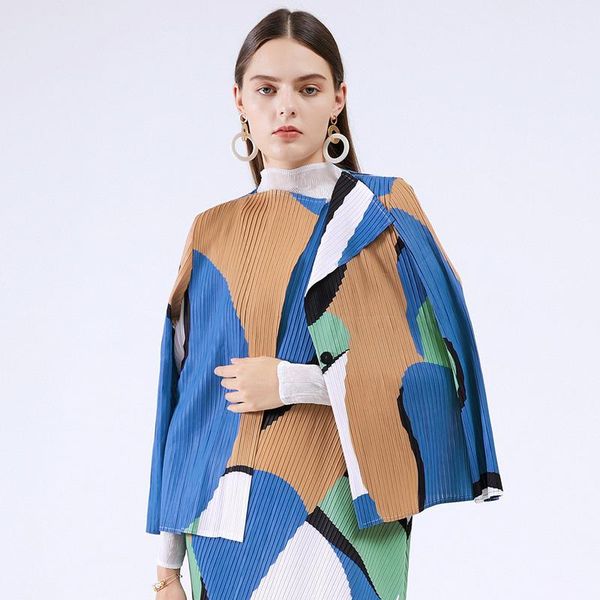 women's jackets miyake folds 2022 spring temperament fashion small fragrance geometric printing casual slim long-sleeved blue jacket fe, Black;brown
women's jackets miyake folds 2022 spring temperament fashion small fragrance geometric printing casual slim long-sleeved blue jacket fe, Black;brown