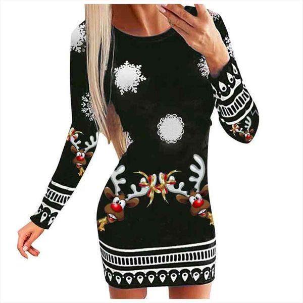 autumnlong-sleeved fashion comfortable women dresses round neck christmas printed snowflake party, Black;gray
autumnlong-sleeved fashion comfortable women dresses round neck christmas printed snowflake party, Black;gray