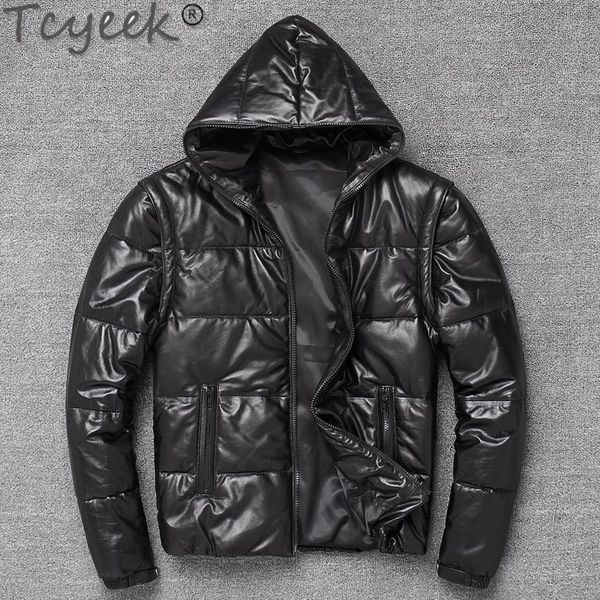 men's leather & faux tcyeek luxury winter sheepskin hooded jacket men 2021 brand casual slim short vest sleeve detachable warm black co
men's leather & faux tcyeek luxury winter sheepskin hooded jacket men 2021 brand casual slim short vest sleeve detachable warm black co