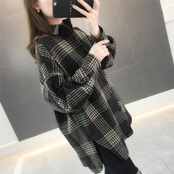 women's blouses & shirts 2021 autumn women plaid shirt female casual turn-down collar long sleeve blouse korean fashion loose outwear, White
women's blouses & shirts 2021 autumn women plaid shirt female casual turn-down collar long sleeve blouse korean fashion loose outwear, White