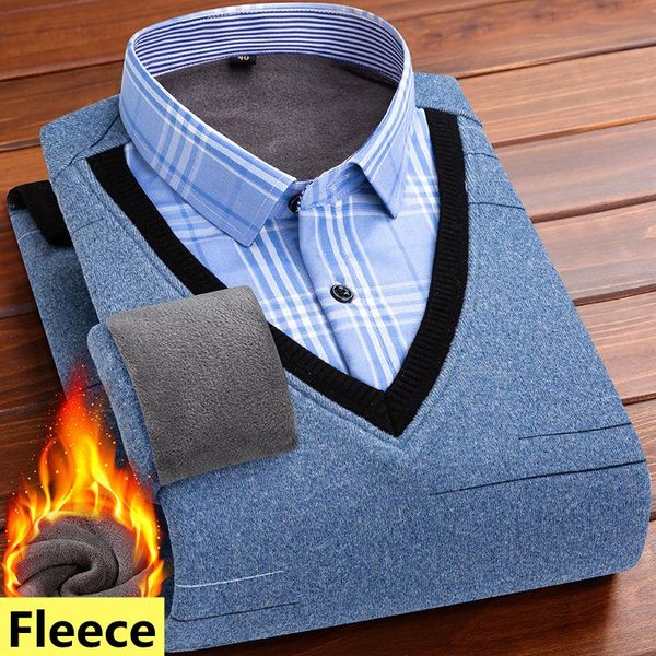 men's sweaters 2021 winter warm fake two-piece knitwear classic fashion loose casual pullover male brand bottoming shirt regular fit to, White;black
men's sweaters 2021 winter warm fake two-piece knitwear classic fashion loose casual pullover male brand bottoming shirt regular fit to, White;black