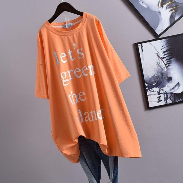 women's t-shirt 2021summer women foreign style simple fashion letter printing loose thin skirt casual oversize, White
women's t-shirt 2021summer women foreign style simple fashion letter printing loose thin skirt casual oversize, White