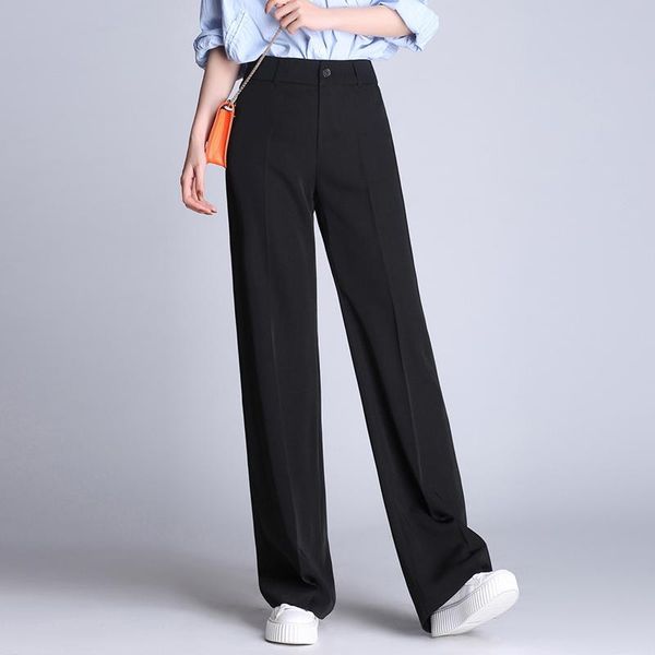 women's pants & capris soperwillton 2021 straight high waist slim fit wide leg woman stretch dress pant female women trousers for work, Black;white
women's pants & capris soperwillton 2021 straight high waist slim fit wide leg woman stretch dress pant female women trousers for work, Black;white