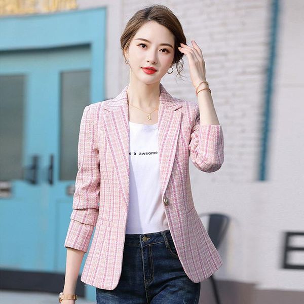 office ladies elegant plaid blazer women plus size l-5xl slim business suit coats female casual notched collar jacket work wear women's, White;black
office ladies elegant plaid blazer women plus size l-5xl slim business suit coats female casual notched collar jacket work wear women's, White;black