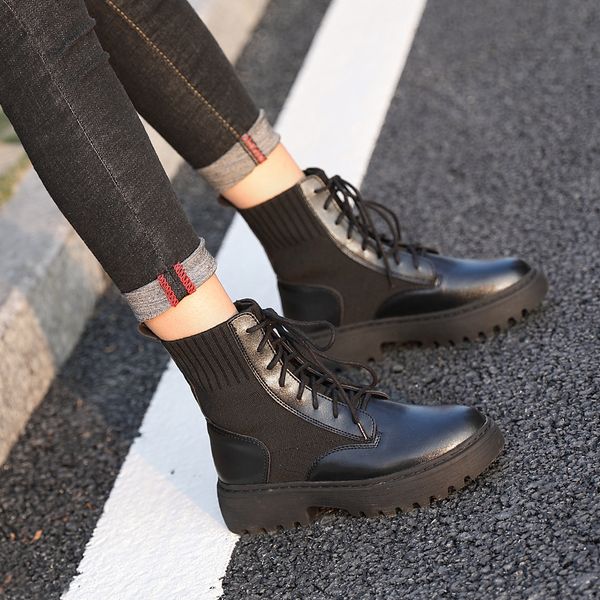 elastic stocking boots autumn winter martin boots women new ladys boots british style girls thick-soled short, Black
elastic stocking boots autumn winter martin boots women new ladys boots british style girls thick-soled short, Black
