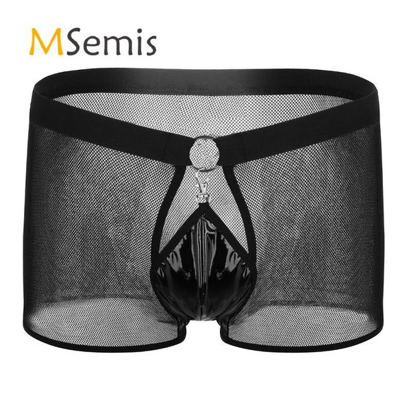 men's swimwear black mens lingerie see through fishnet breathable mesh low rise boxer briefs underwear with open front pouch underpants
men's swimwear black mens lingerie see through fishnet breathable mesh low rise boxer briefs underwear with open front pouch underpants