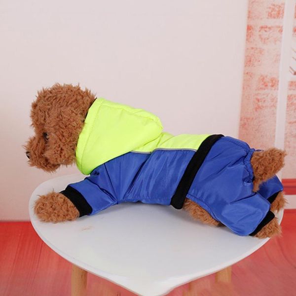 pet dog clothes warm hooded trench coat autumn and winter thick quilted four-legged waterproof windbreaker apparel 
pet dog clothes warm hooded trench coat autumn and winter thick quilted four-legged waterproof windbreaker apparel