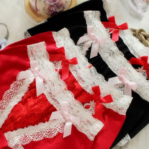 2Pieces/Lot Women Cute Panties Large Sizes New Japanese Kawaii Sexy Lace Red Cotton Underwear Female Plus Size Womens Cotton Briefs 7XL, Red-bow black
2Pieces/Lot Women Cute Panties Large Sizes New Japanese Kawaii Sexy Lace Red Cotton Underwear Female Plus Size Womens Cotton Briefs 7XL, Red-bow black