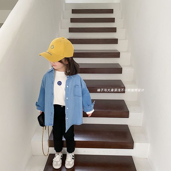 spring fashion denim shirts boys and girls soft cotton long sleeve shirt children style 210508, White;black
spring fashion denim shirts boys and girls soft cotton long sleeve shirt children style 210508, White;black