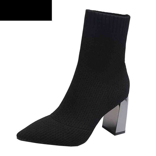 black 8cm metal square heels cotton socks boots women stretch fabric pointed toe shoes ankle boots for woman boats 210428
black 8cm metal square heels cotton socks boots women stretch fabric pointed toe shoes ankle boots for woman boats 210428