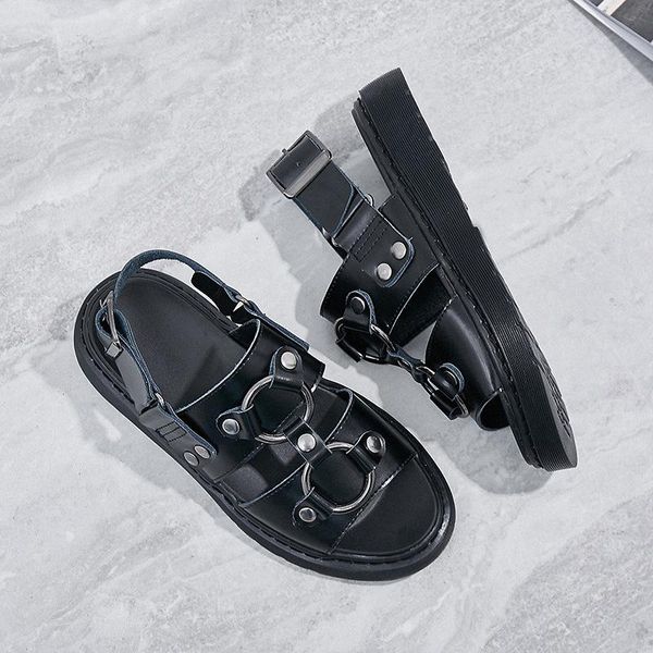 all-match platform 4cm sandals women flat-bottomed round toe roman shoes multi-ring buckle retro street, Black
all-match platform 4cm sandals women flat-bottomed round toe roman shoes multi-ring buckle retro street, Black