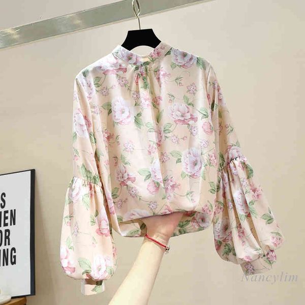blouses sweet flower print blouse for women loose lantern sleeve stand collar office lady all-match shirt spring nancylim, White
blouses sweet flower print blouse for women loose lantern sleeve stand collar office lady all-match shirt spring nancylim, White