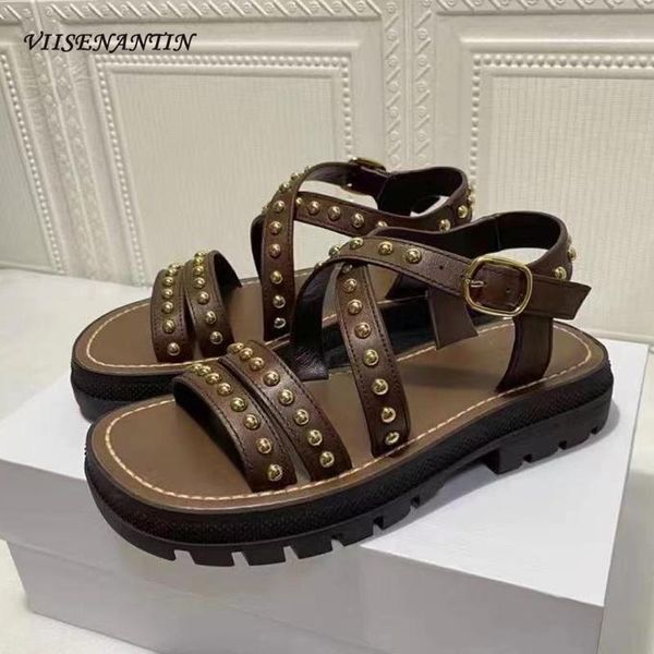 sandals summer rivet genuine leather thick-soled roman casual all-match beach vacation, Black
sandals summer rivet genuine leather thick-soled roman casual all-match beach vacation, Black