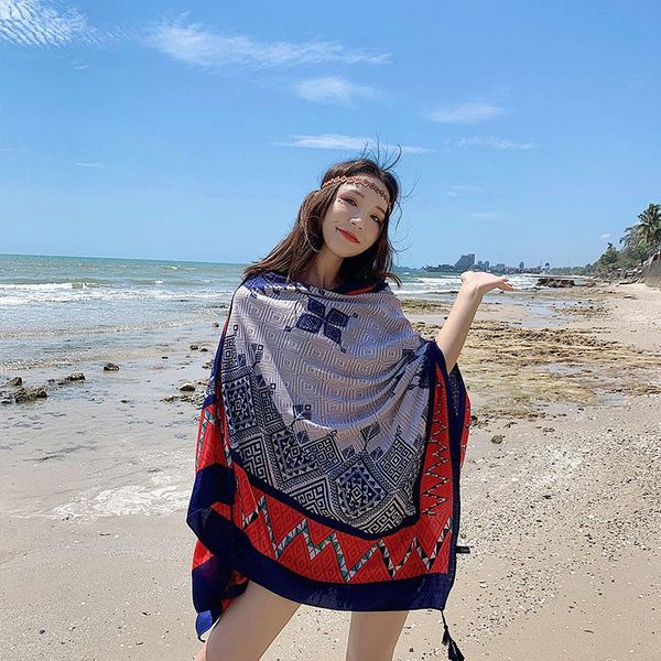 hats, scarves & gloves sets summer air conditioning ethnic style cotton scarf fringes sunscreen shawl traveling by the sea with printed, Blue;gray
hats, scarves & gloves sets summer air conditioning ethnic style cotton scarf fringes sunscreen shawl traveling by the sea with printed, Blue;gray