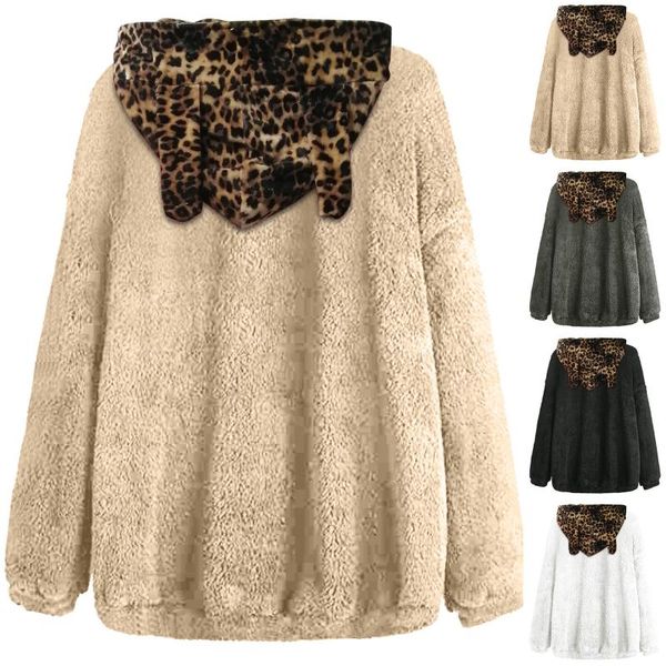 women's hoodies & sweatshirts hoodie fuzzy fleece leopard cute-ear long sleeve causal sweatshirt oversized ropa mujer *8#671, Black
women's hoodies & sweatshirts hoodie fuzzy fleece leopard cute-ear long sleeve causal sweatshirt oversized ropa mujer *8#671, Black