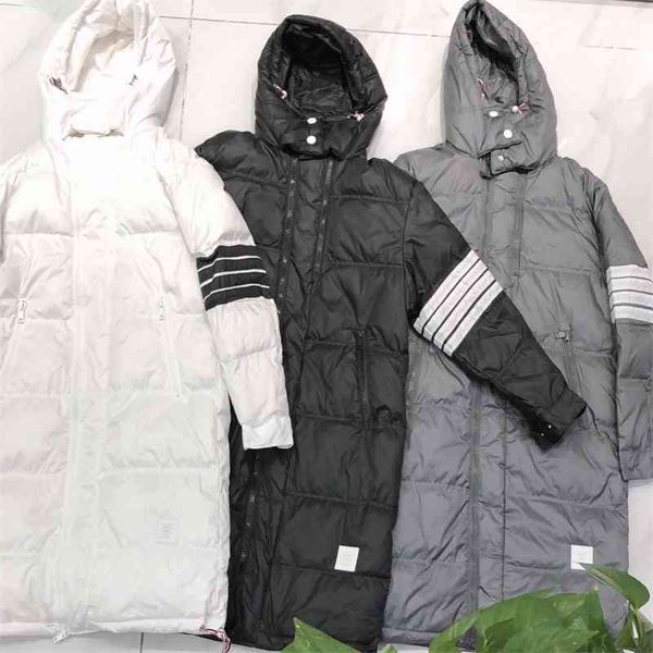 2021 new tb style fashion long down jacket women's winter loose four bar hooded knee coat, Black
2021 new tb style fashion long down jacket women's winter loose four bar hooded knee coat, Black