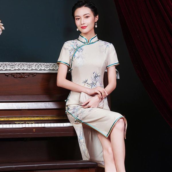 traditional print bamboo women cheongsam spring satin chinese dresses large size 5xl mid-length banquet straight qipao gown ethnic clothing, Red
traditional print bamboo women cheongsam spring satin chinese dresses large size 5xl mid-length banquet straight qipao gown ethnic clothing, Red