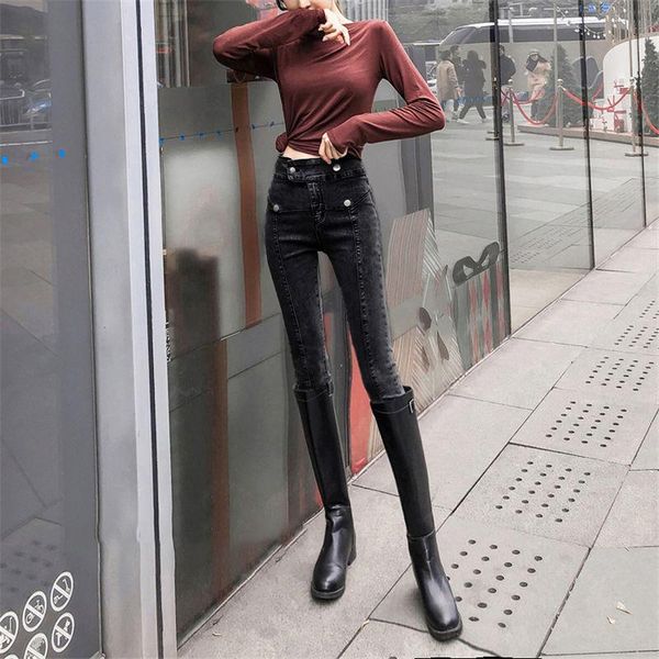 autumn women fashion jeans pencil pants high waist slim elastic skinny denim causal soft light trousers e407 women's, Blue
autumn women fashion jeans pencil pants high waist slim elastic skinny denim causal soft light trousers e407 women's, Blue
