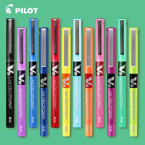 

1pcs pilot v5 gel pen color full needle tube straight liquid roller ball bx-v5 water-based 0.5mm smooth large capacit pens