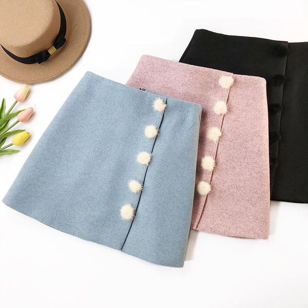 skirts autumn winter women solid color woolen skirt harajuku korean style high waist a-line retro warm midi saias, Black
skirts autumn winter women solid color woolen skirt harajuku korean style high waist a-line retro warm midi saias, Black
