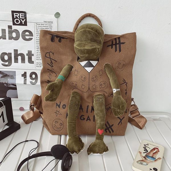 backpack cartoon frog doll women's canvas fashion student bag for teenage girls and boys shoulder travel school
backpack cartoon frog doll women's canvas fashion student bag for teenage girls and boys shoulder travel school