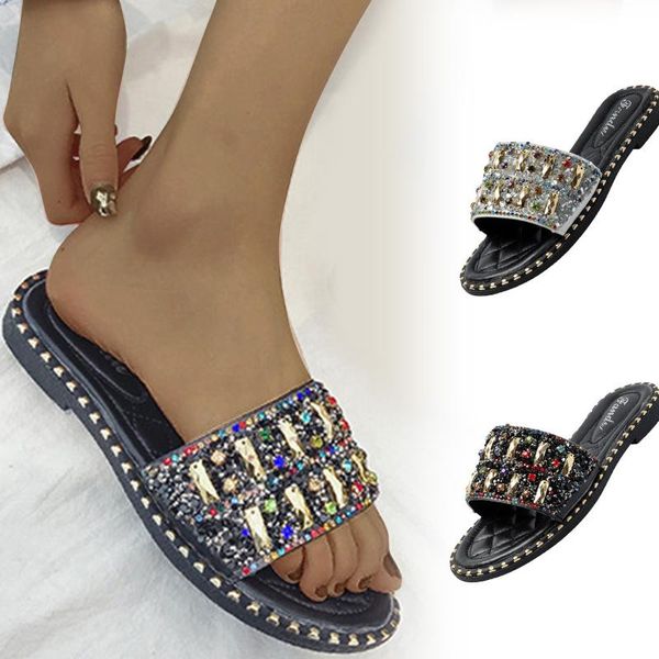 sequined rhinestone flat flip flops woman shoes non-slip breathable beach slipper for bohemian women's summer footwear slippers, Black
sequined rhinestone flat flip flops woman shoes non-slip breathable beach slipper for bohemian women's summer footwear slippers, Black