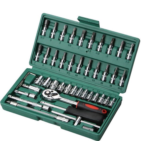 car repair tool 46pcs 1/4-inch socket set ratchet torque wrench combo tools kit auto repairing professional hand sets
car repair tool 46pcs 1/4-inch socket set ratchet torque wrench combo tools kit auto repairing professional hand sets